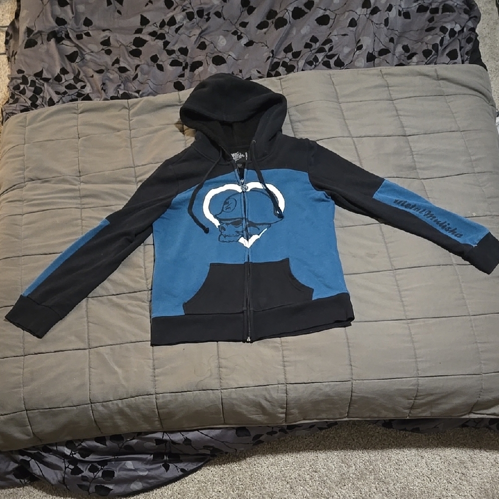 Metal Mulisha Black and Blue Hoodie